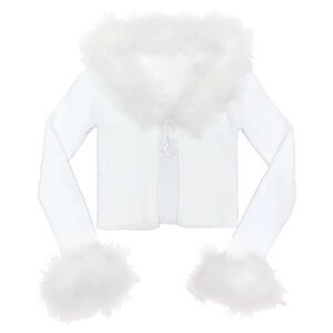 Faux-Fur Trim Ivory Bolero